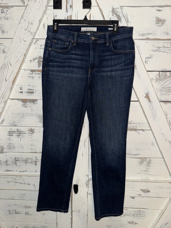 Velvet by Graham & Spencer Denim - Velvet Christy High Rise BF Jeans Blue Ink Wash Stretch Designer Womens Size 27